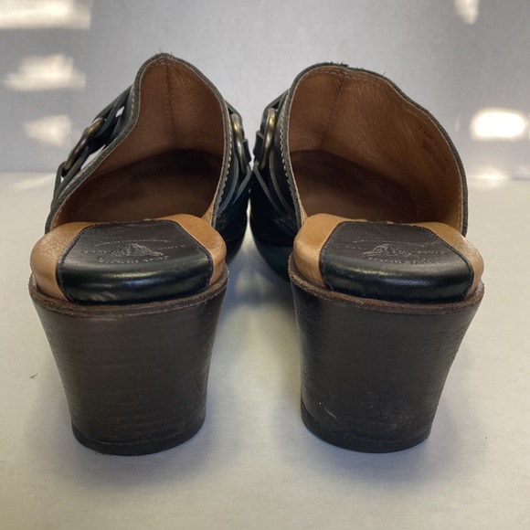 Frye Women’s Black Leather and Wood Mules, Size 7.5 - Picture 4 of 8